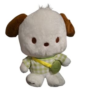 Plush Dog Toy with Green Checkered Shirt